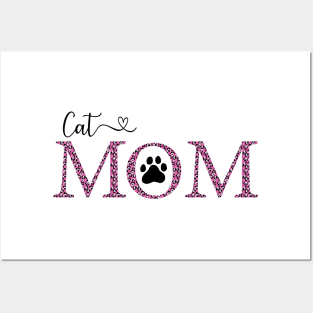 Cat mom pink Posters and Art